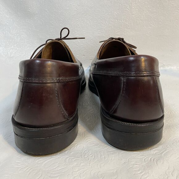 LL Bean Mens 14D Brown Leather Oxford Moc-Toe Shoes - Picture 7 of 15